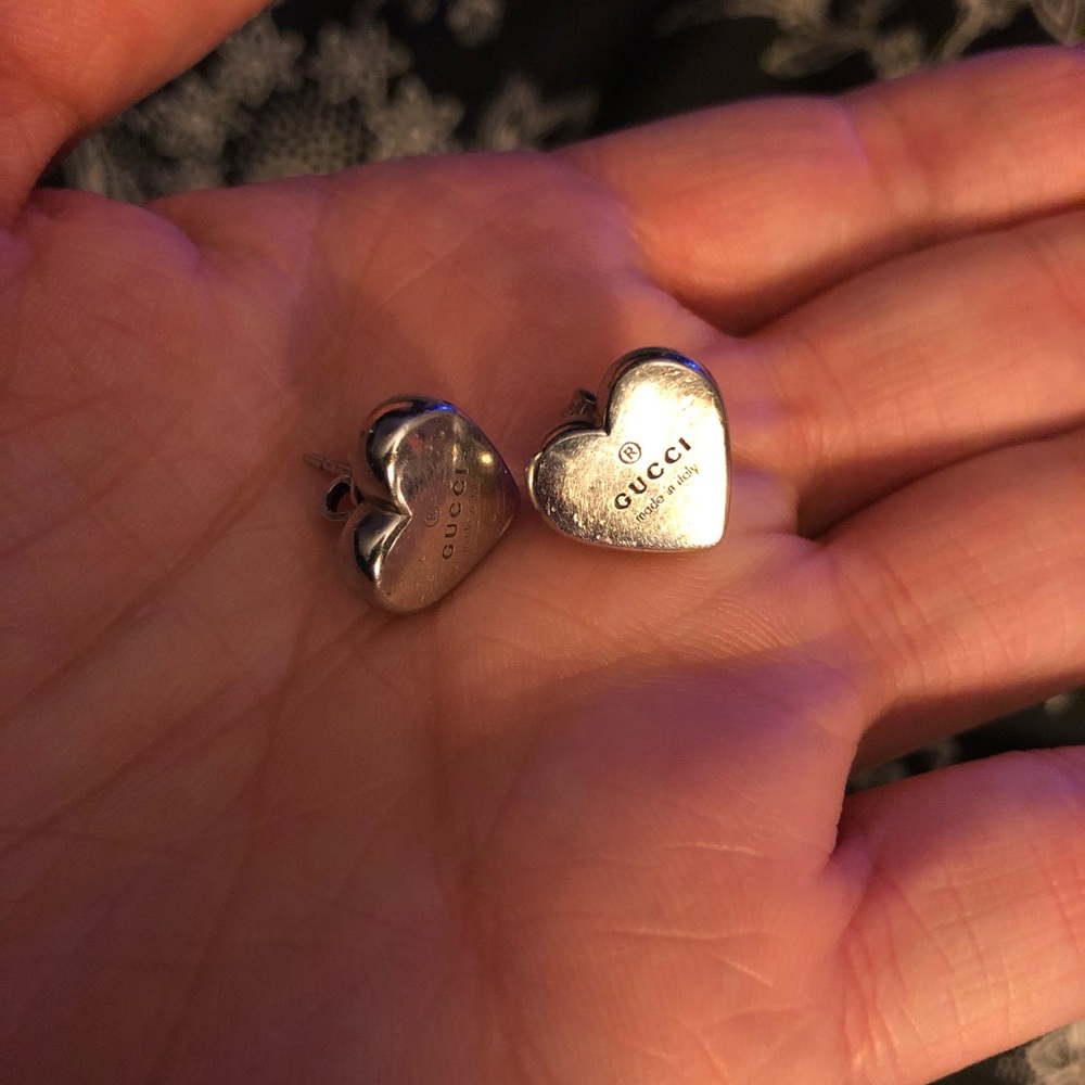 Authentic Gucci heart earrings